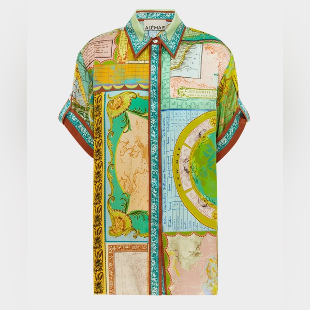 Alemais Atlas Silk Shirt Womens US 2 AU 6 NWT